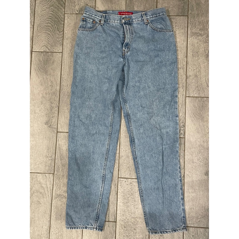 Levis 550 Classic Relaxed Fit Jeans Light Wash Blue High Rise Denim 14 L